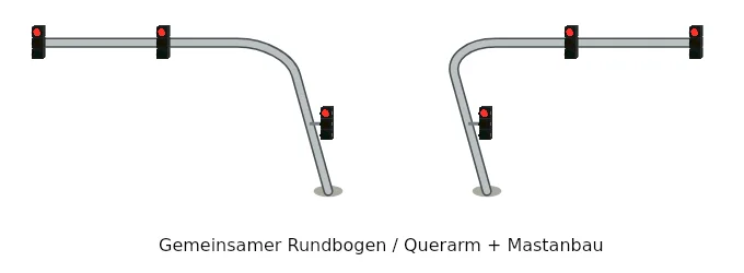 Gebogener Ausleger, links und rechts.