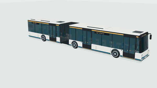 H18 – Hybrid-Gelenkbus mit drei Türen.